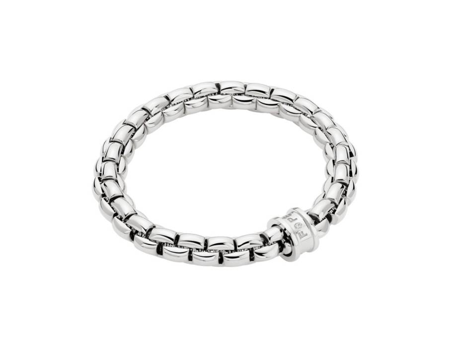  Eka Flex'It  Armband breit Weißgold 1 Ronde mit Brillant 0,02ct M flexibel