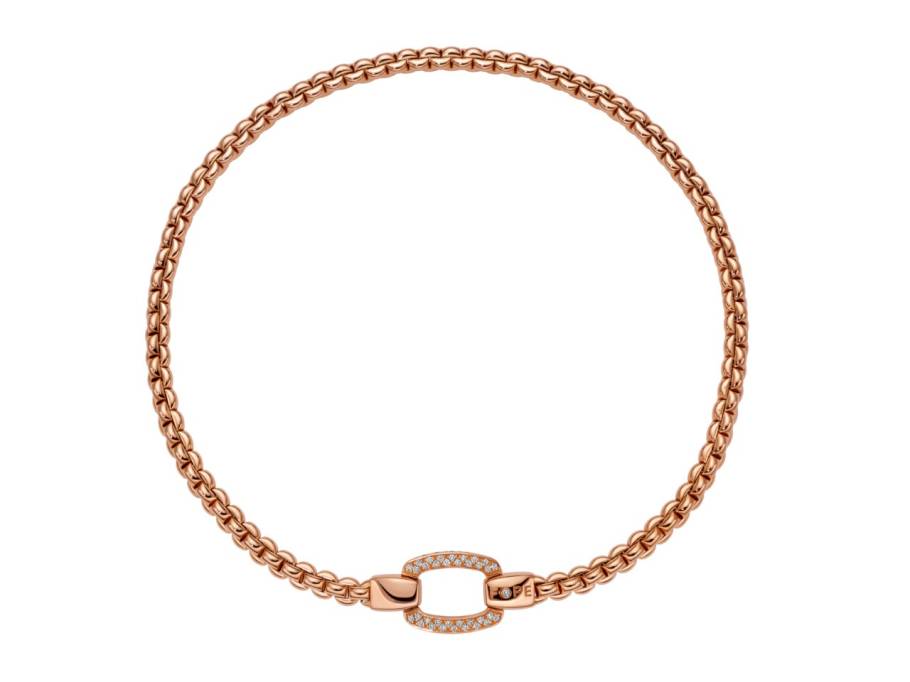  Eka Flex'It Collier Roségold mit dekorativem Verschluss und Brillanten 0,650ct