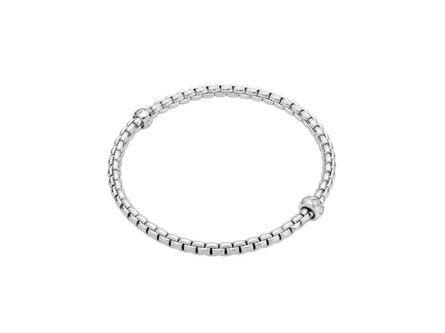 Eka Tiny Flex'It Armband Weißgold mit 1 Weißgold-Ronde und Brillanten 0,12ct flexibel