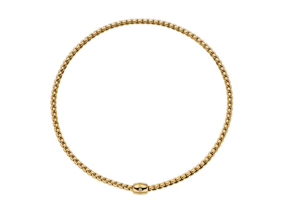 Eka Tiny Flex'It Collier Gelbgold mit dekorativem Verschluss und Brillant 0,01ct flexibel