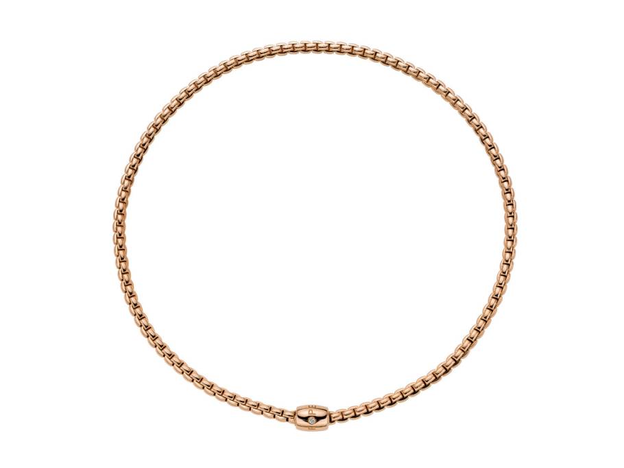 Eka Tiny Flex'It Collier Roségold mit dekorativem Verschluss und Brillant 0,01ct flexibel