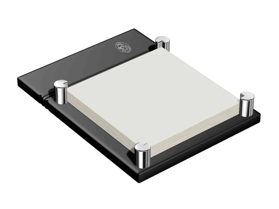 Haftnotiz Halter aus Messing schwarz und verchromt