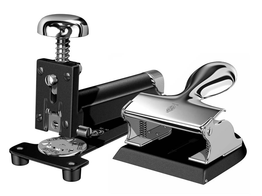 Geschenkset Locher und Tischhefter schwarz und verchromt