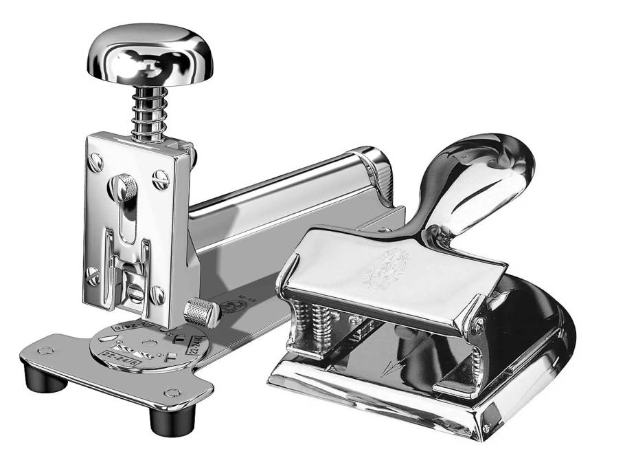 Geschenkset Locher und Tischhefter verchromt
