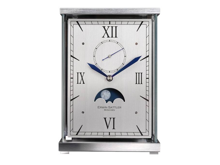 Tischuhr Lunaris silber chrom