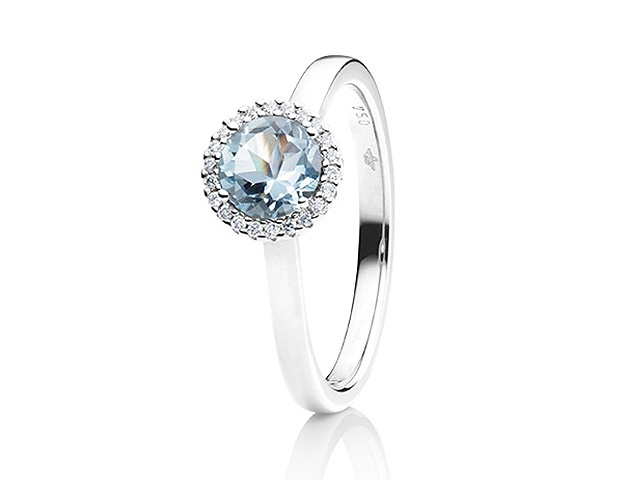 Espressivo Ring Weißgold Aquamarin klein