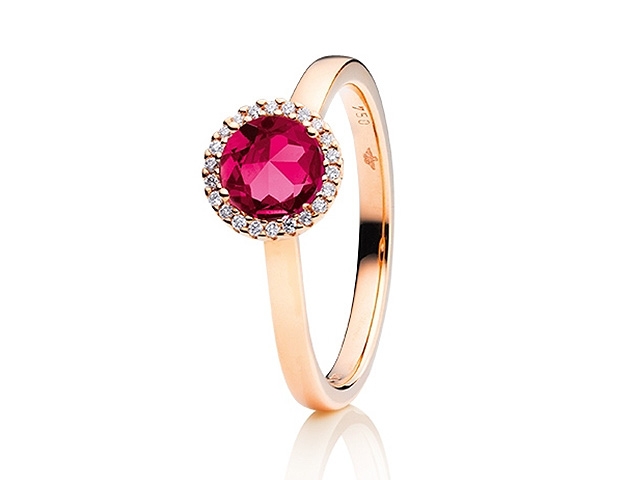 Espressivo Ring Roségold Rhodolith klein