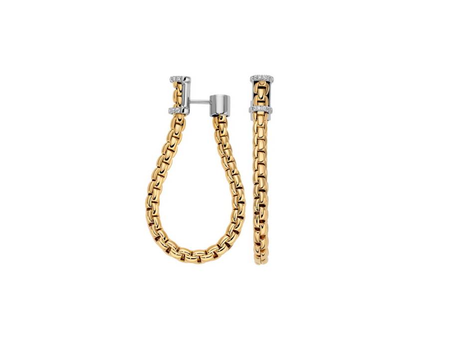 Essentials Steckcreolen Gelbgold groß Brillanten 0,170ct