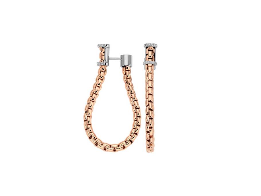  Essentials Steckcreolen Roségold groß Brillanten 0,170ct