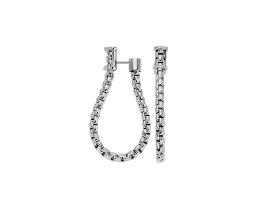  Essentials Steckcreolen Weißgold groß Brillanten 0,170ct