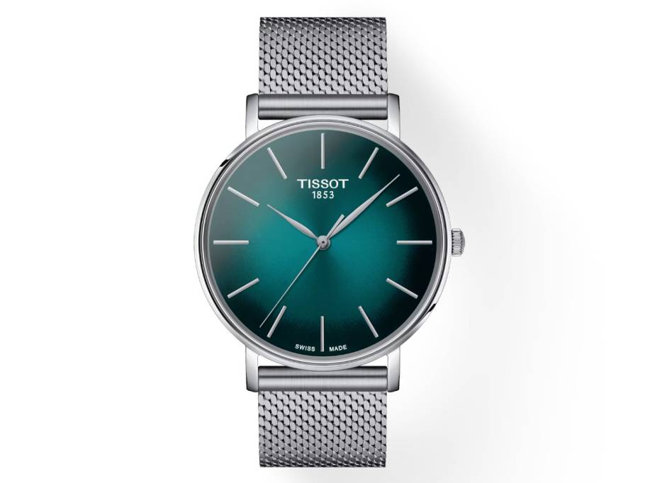 Everytime Quarz Edelstahl 40mm türkises Zifferblatt Edelstahlband