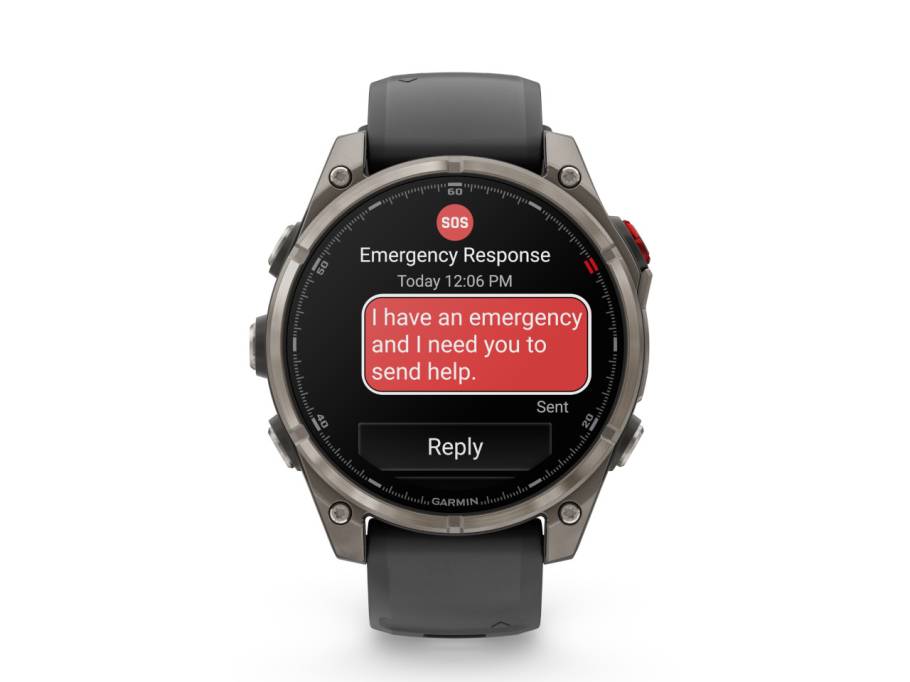   fenix 8 Pro 47mm AMOLED faserverstärktes Polymer und Titan digitales Zifferblatt graues Silikonband