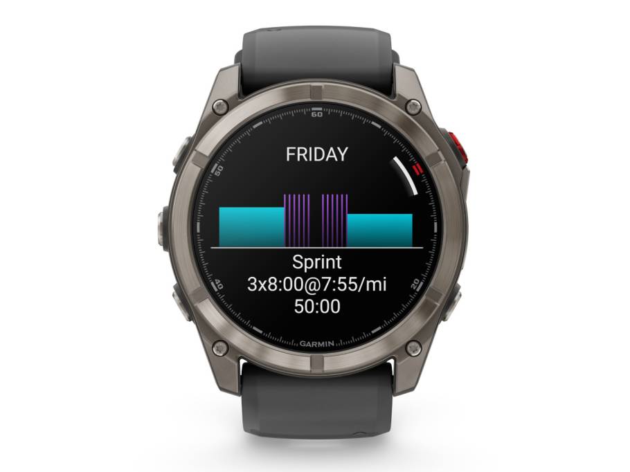   fenix 8 Pro 51mm AMOLED faserverstärktes Polymer und Titan digitales Zifferblatt graues Silikonband