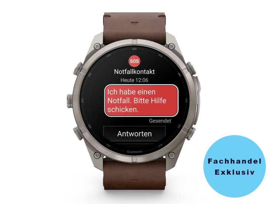 Fenix 9 Pro inReach Titan 51mm digitales Display braunes Lederband