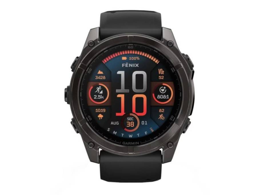 fenix 8 51mm AMOLED faserverstärktes Polymer Titan carbongrau beschichtet schwarzes Silikonband