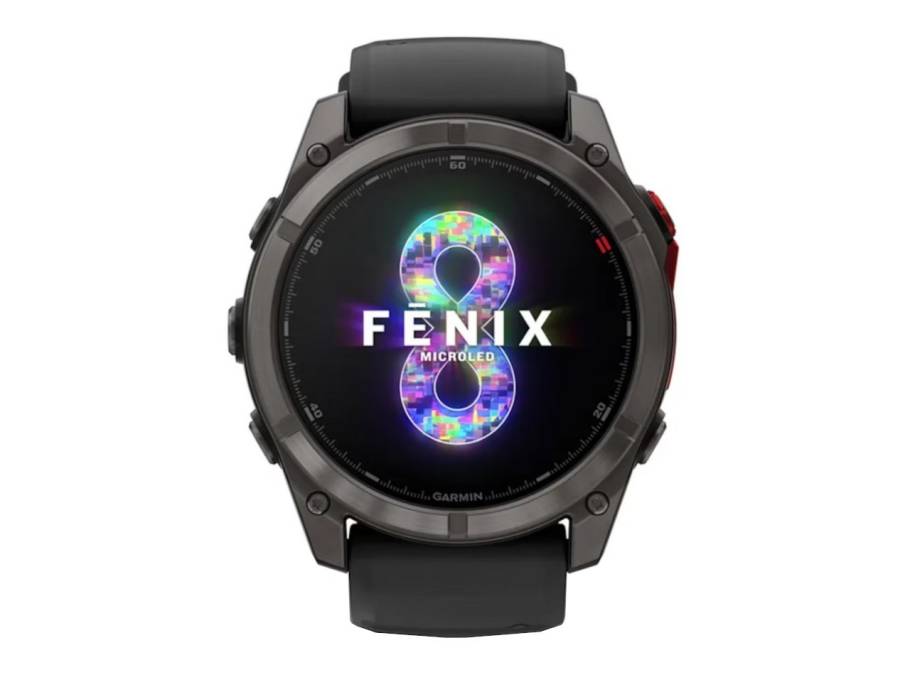    fenix 8 Pro 51mm MicroLED faserverstärktes Polymer Titan carbongrau beschichtet schwarzes Silikonband