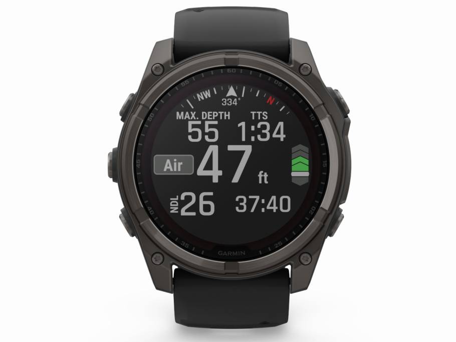 fenix 8 51mm Sapphire Solar faserverstärktes Polymer Titan carbongrau beschichtet schwarzes Kautschukband