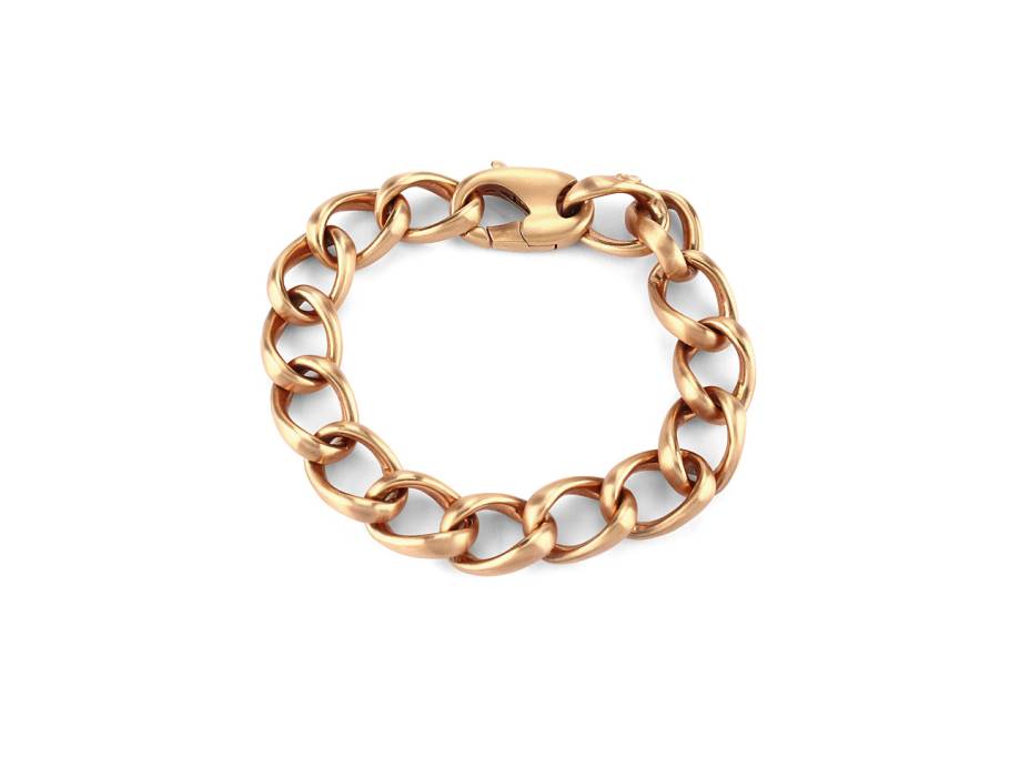 Ankerketten-Armband Rotgold 12mm matt