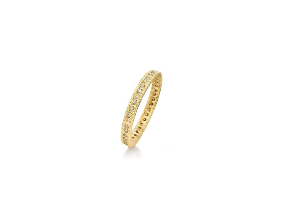 Figaro Memoire-Ring Gelbgold 2,9mm mit Brillanten 0,300ct champagner