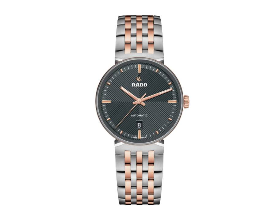  Florence Automatik Edelstahl 39 mm anthrazitfarbenes Zifferblatt Metallband bicolor