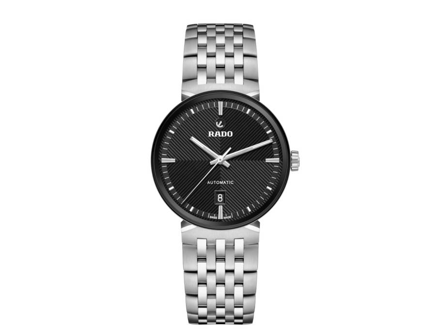  Florence Automatik Edelstahl 39 mm schwarzes Zifferblatt Metallband