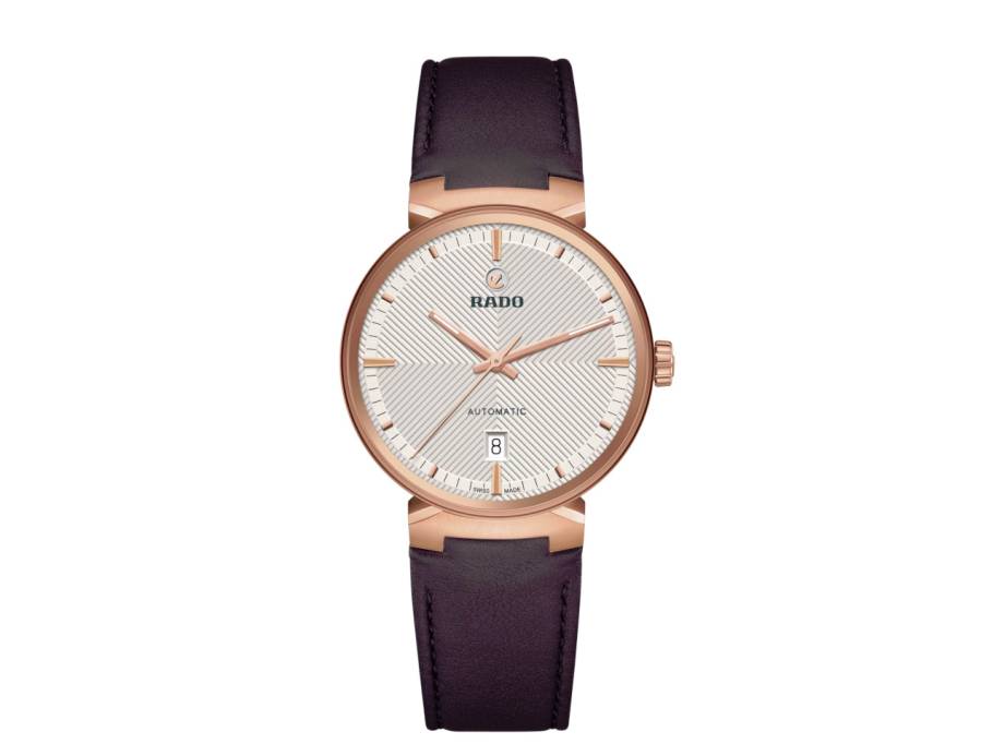  Florence Automatik Edelstahl roségoldfarben beschichtet 39 mm weißes Zifferblatt braunes Lederband