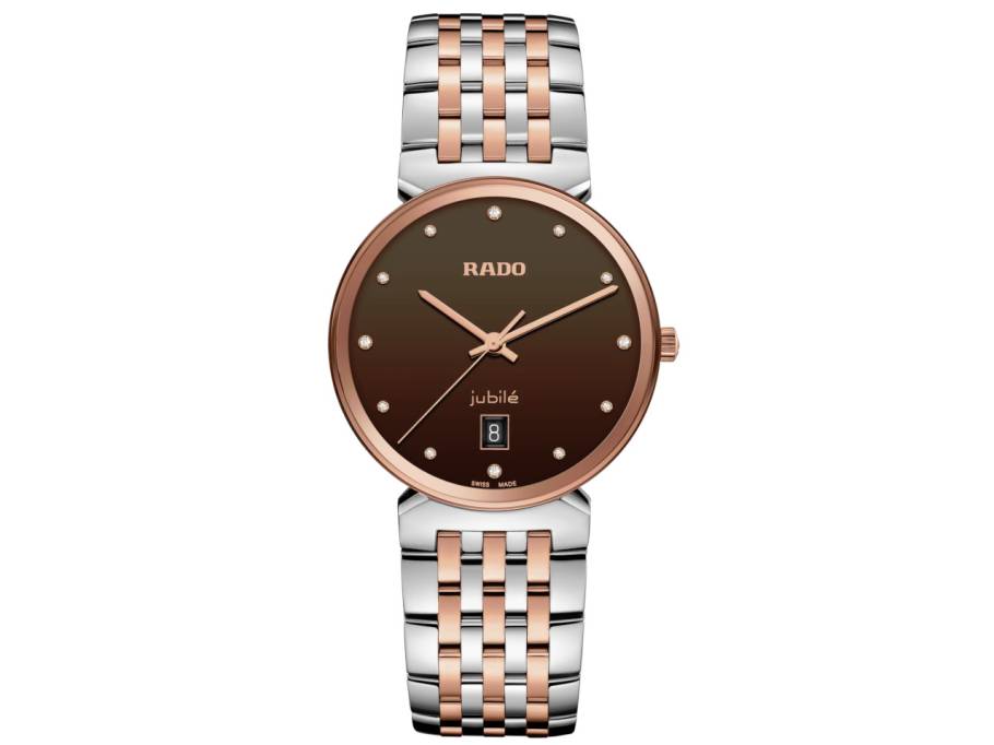  Florence Classic Diamonds Quarz Edelstahl 38 mm braun Edelstahlband bicolor