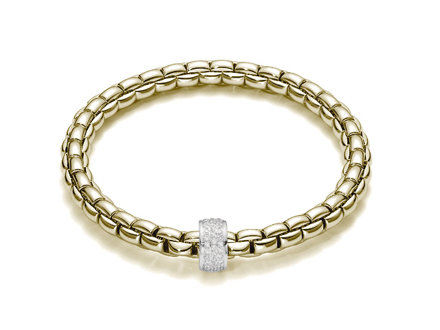 FlexIt Armband schmal Pave Gelbgold