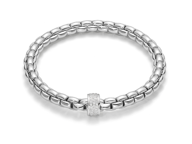 FlexIt Armband schmal Pave Weißgold