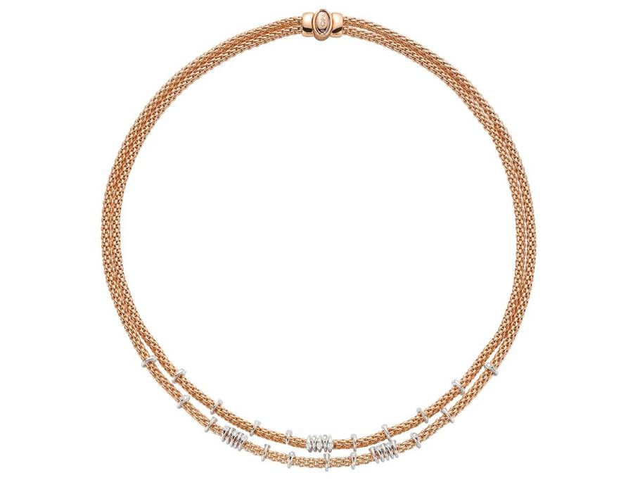 Prima Collier Roségold mit Brillanten doppelt