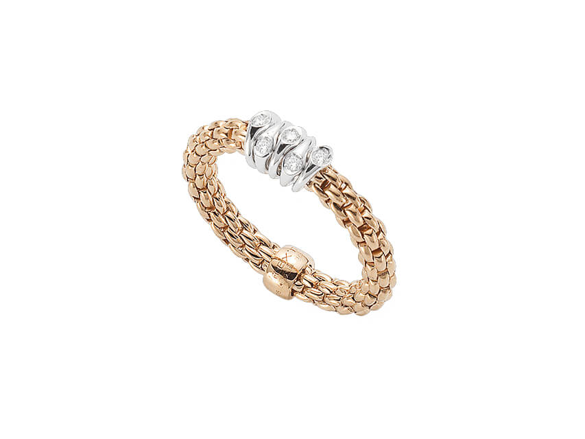 Prima Ring mit 5 Brillanten Roségold
