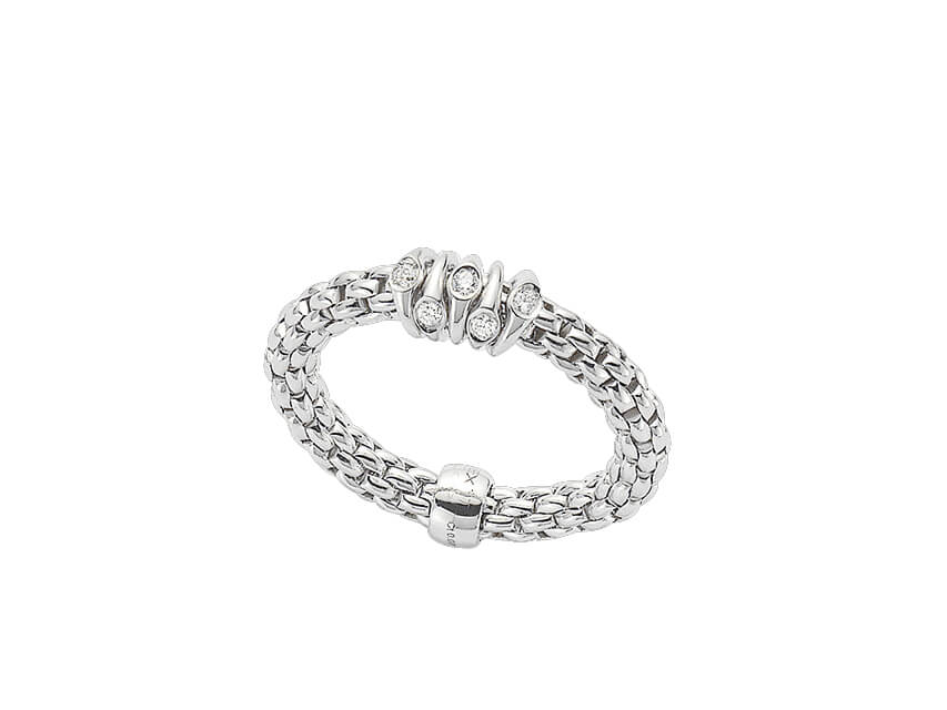 Prima Ring mit 5 Brillanten Weißgold