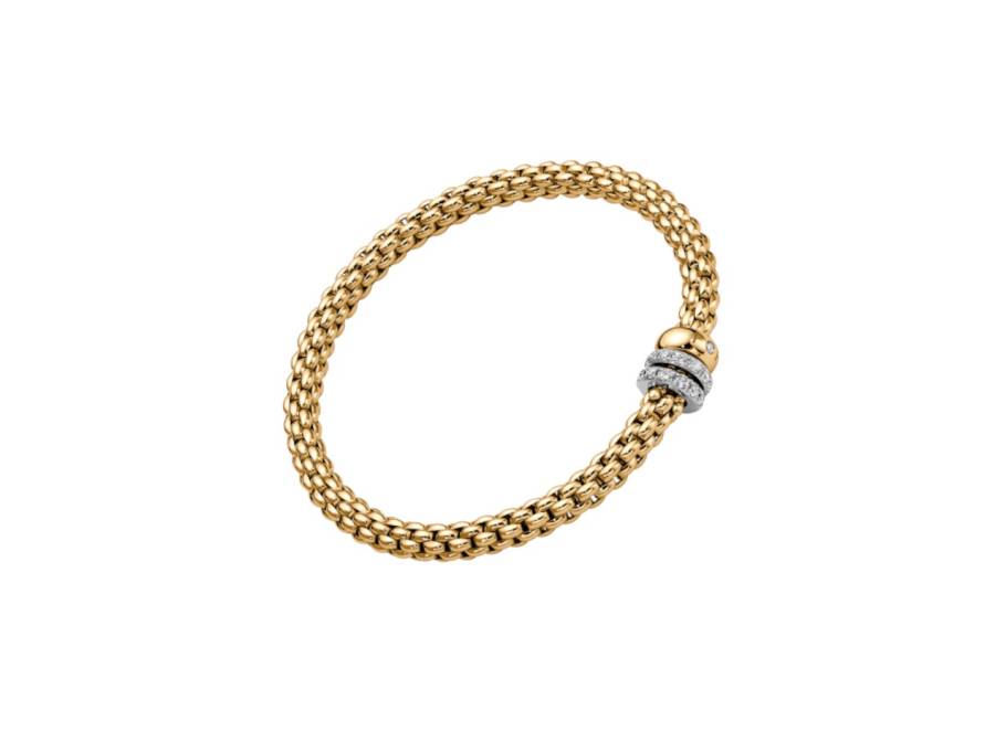 Solo Flex'It  Armband Gelbgold Gr. M mit Brillanten 0,056ct flexibel