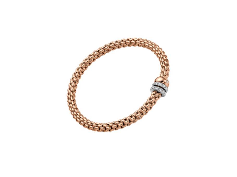 Solo Flex'It  Armband Roségold Gr. M mit Brillanten 0,056ct flexibel
