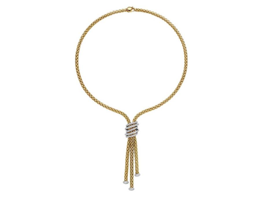 FlexIt Solo Collier Gelbgold mit Brillanten Pave