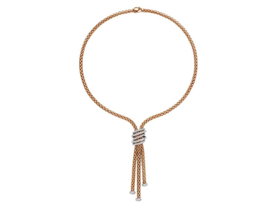 FlexIt Solo Collier Roségold mit Brillanten Pave