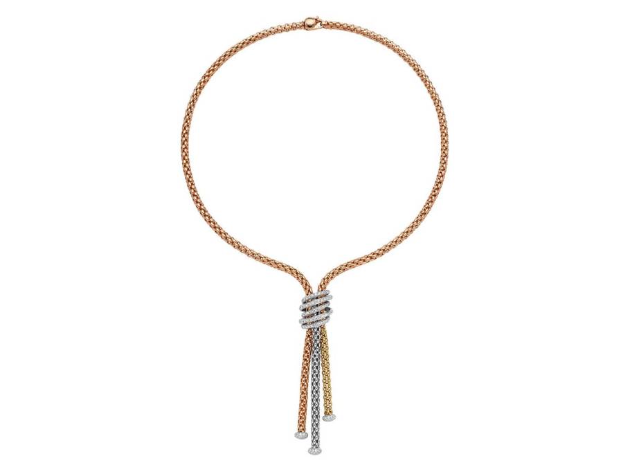 FlexIt Solo Collier Roségold mit Brillanten Pave
