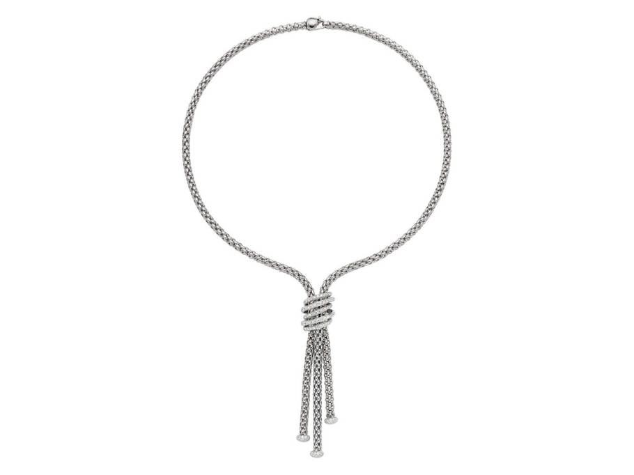FlexIt Solo Collier Weißgold mit Brillanten Pave