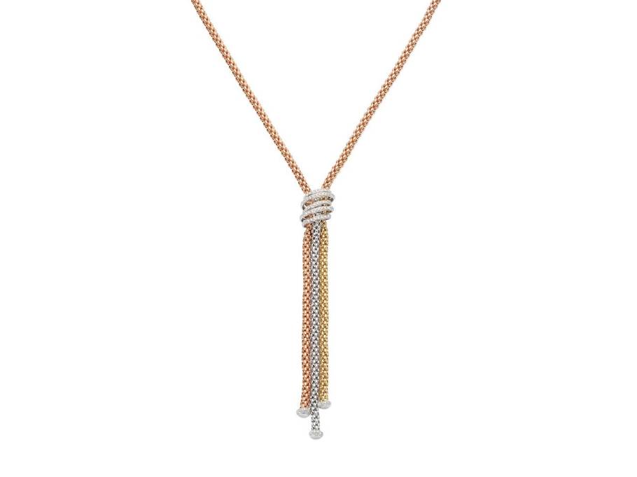 FlexIt Solo Collier  Roségold  mit Brillanten Pave 70cm
