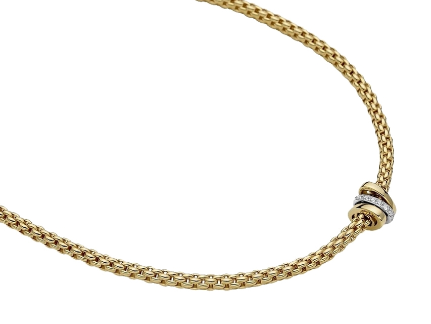 Prima Collier mit   Brillanten Gelbgold