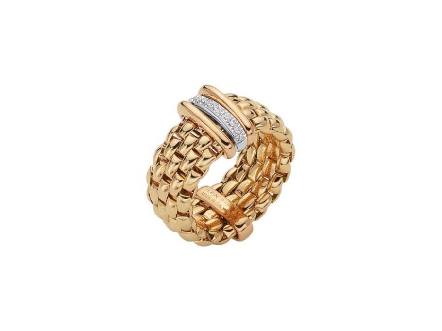 Panorama Ring mit Brillanten Gelbgold