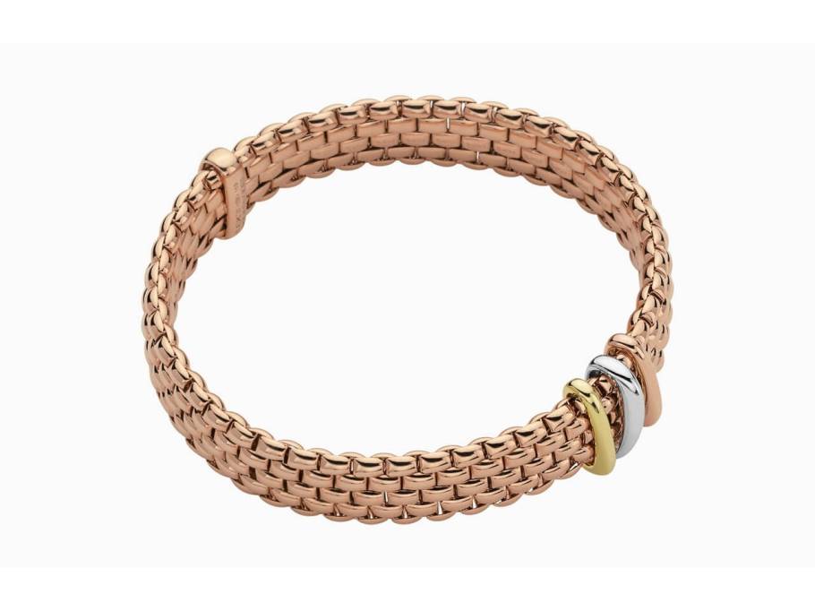 Panorama Armband  mit 3 Ronden   Rosegold