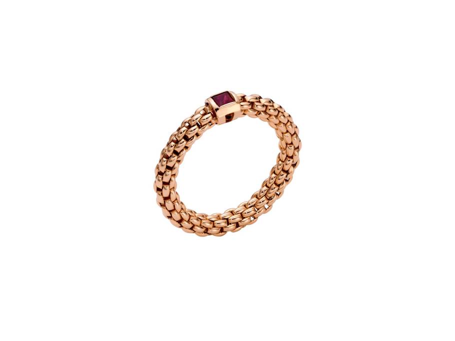 Souls Flex'it Ring Roségold M mit rotem Rubin flexibel