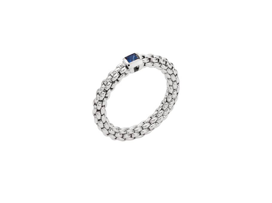 Souls Flex'it Ring Weißgold M mit blauem Saphir flexibel