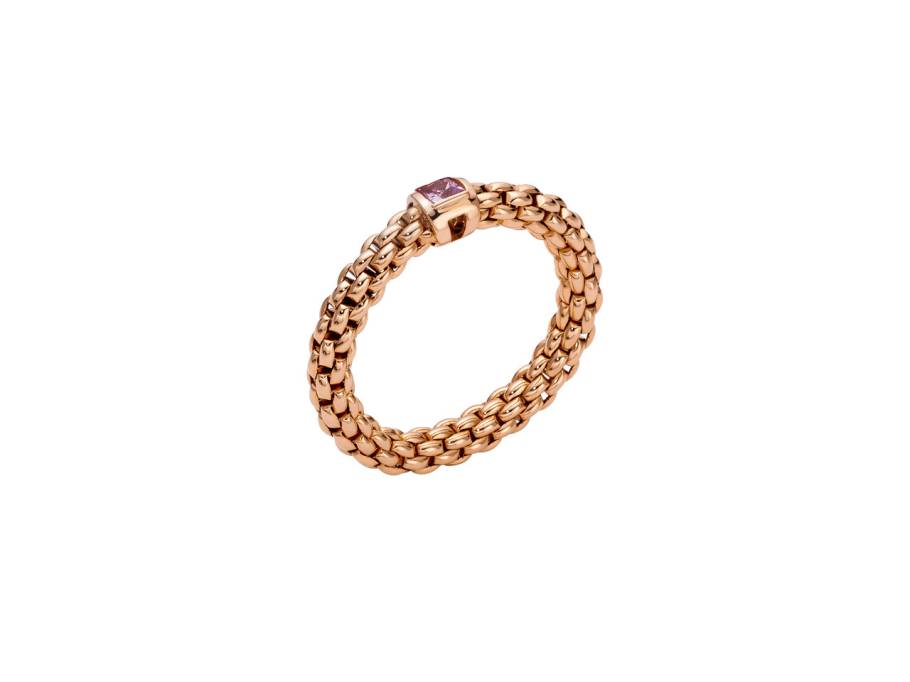 Souls Flex'it Ring Roségold M mit pinkem Saphir flexibel