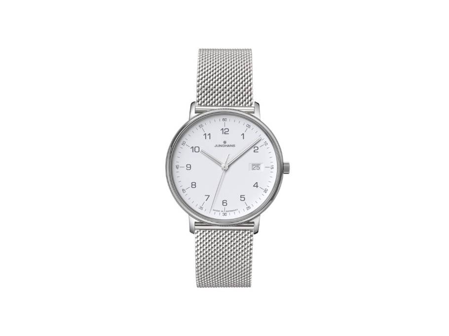  FORM Damen Quarz Edelstahl 34mm weißes Zifferblatt Metallband