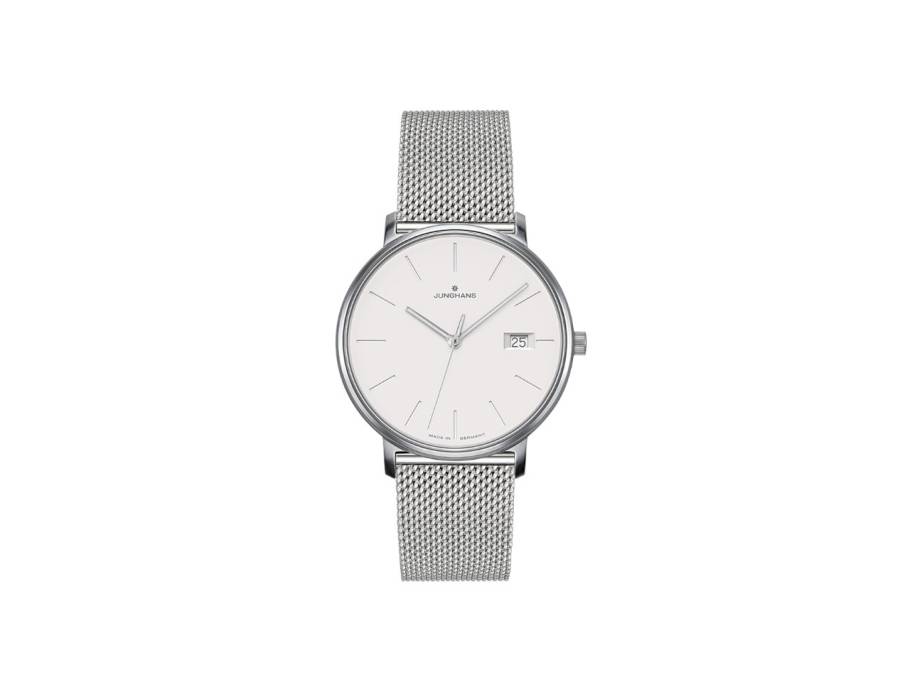 FORM Damen Quarz Edelstahl 34mm weißes Zifferblatt Metallband