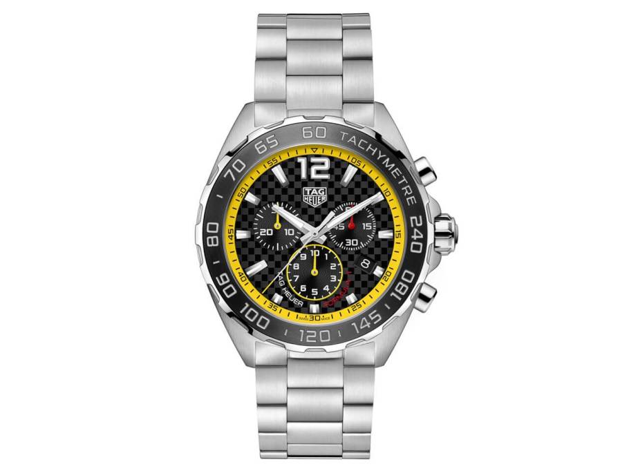 Formula 1 Chronograph Quarz Edelstahl 43mm schwarzes Zifferblatt Metallband