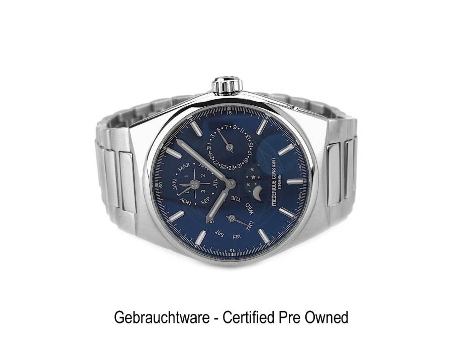 Highlife Perpetual Calendar Manufacture Automatik Edelstahl 41mm blaues Zifferblatt Metallband FC-775N4NH6B Full Set mit Garantie Occasion