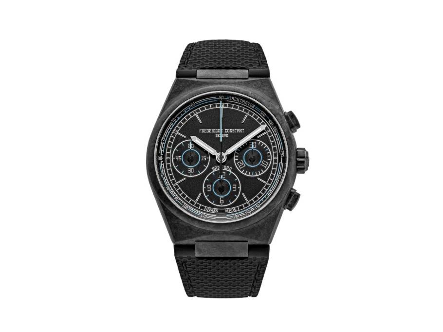 X Bamford Watch Department Highlife Chronograph Automatik Titan 41mm schwarzes Zifferblatt schwarzes Kautschukband limitiert
